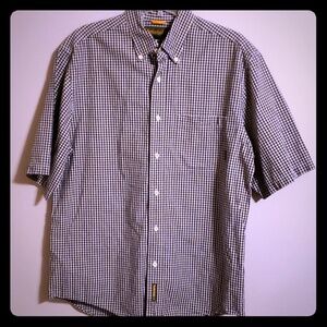Navy blue gingham check short sleeve timberland